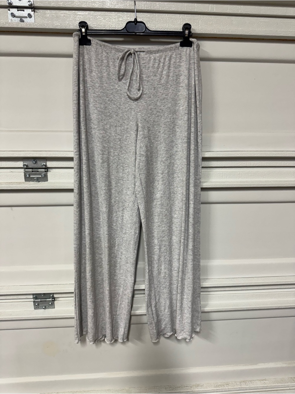 Garage Pointelle Slouchy Pants Spring Grey Mix Large New - Picture 3 of 4